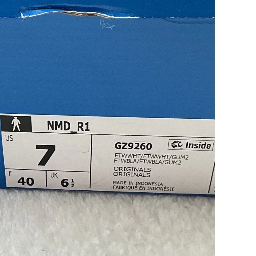 Adidas NMD_R1 Mens Sneakers White Gum GZ9260 Low Top Mesh‎ Running Shoes Size 7